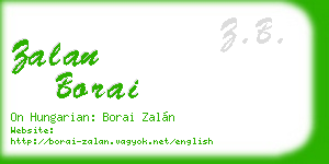 zalan borai business card
